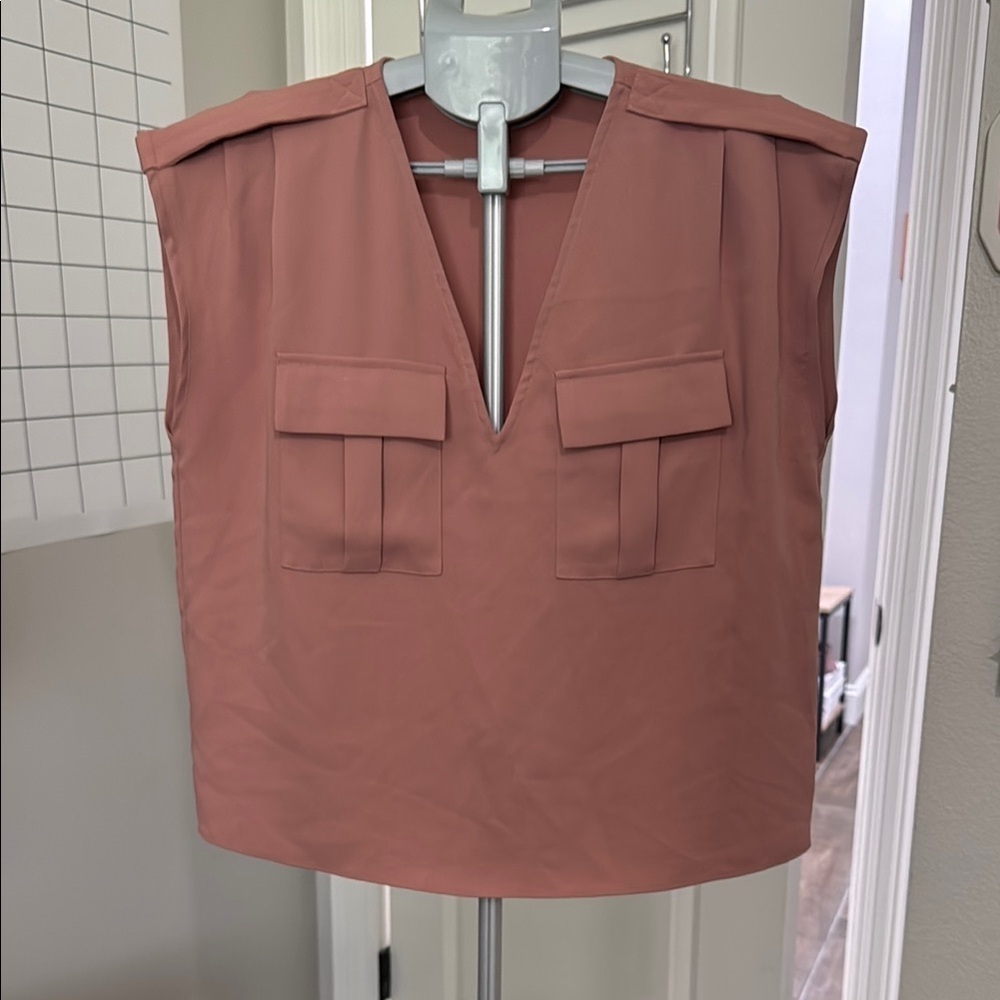 Express Pink Sleeveless Boxy Blouse